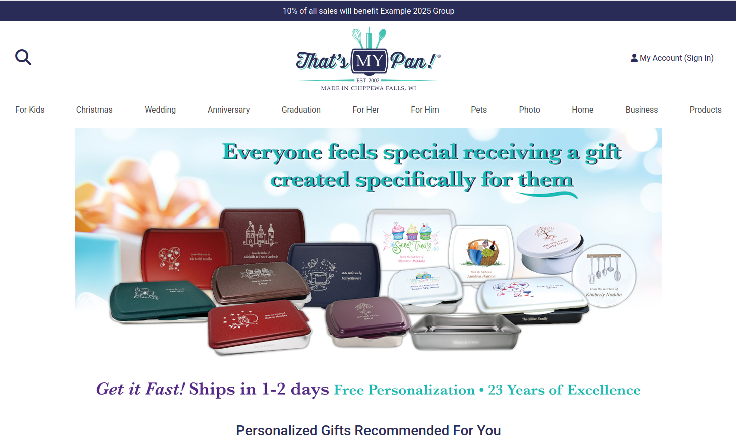 Direct Ship links on the fundraiser ordering website